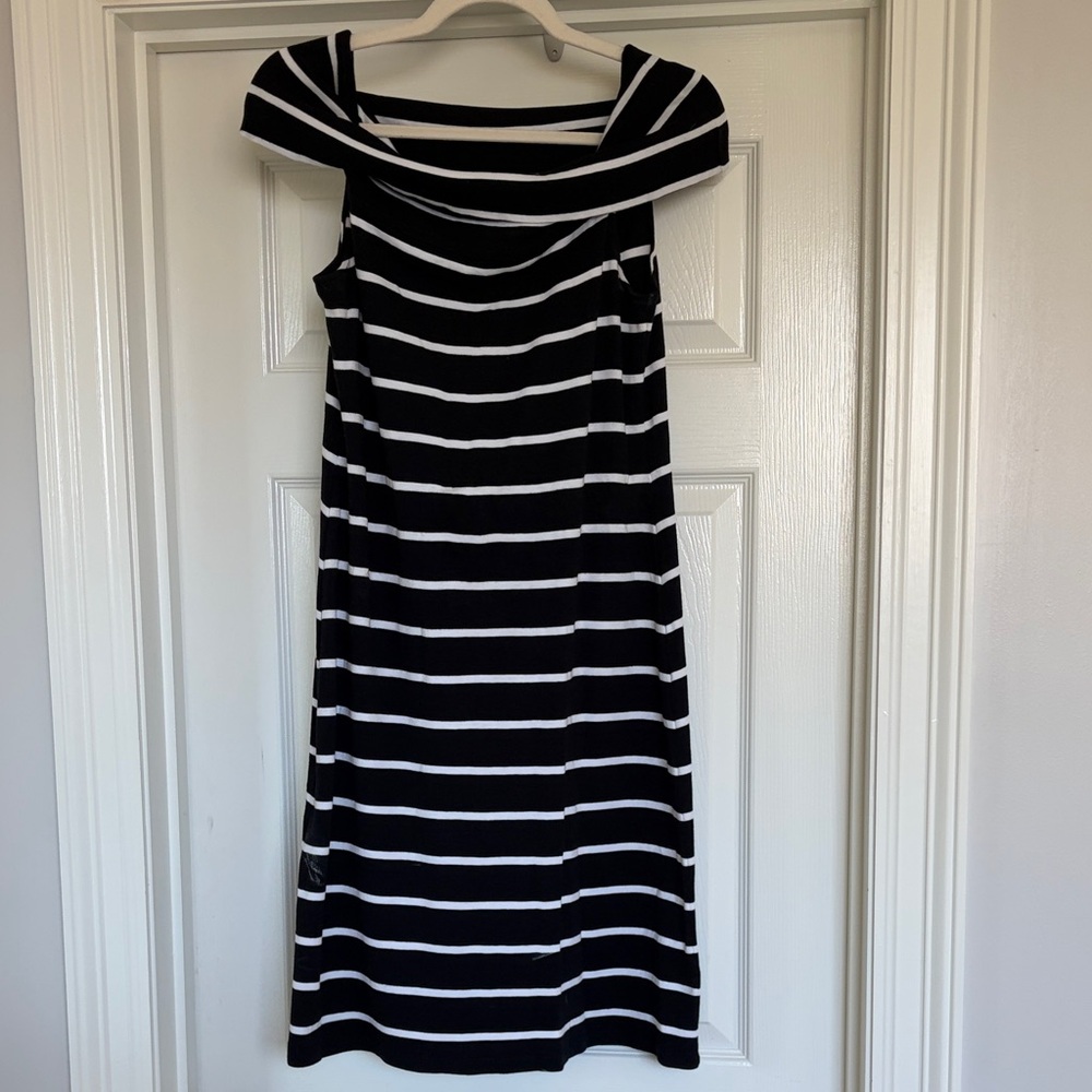 Ralph Lauren cowl neck  Black and White Dress size L